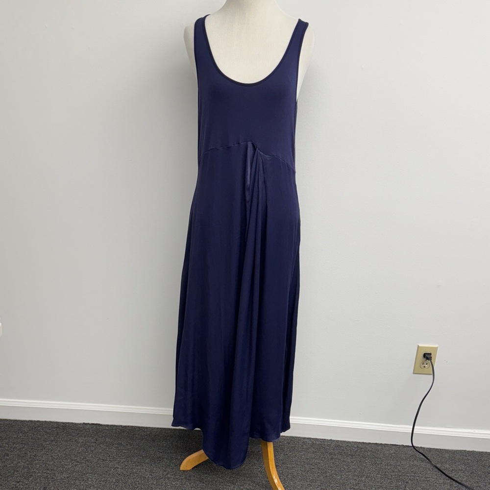 Anthropologie Gemini Navy Blue Tank  Midi Dress Sz. Medium